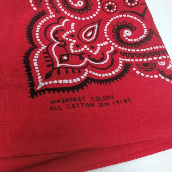 Vintage Bandana Red Washfast USA Cotton Set 14193 Wamcraft - Picture 2 of 6